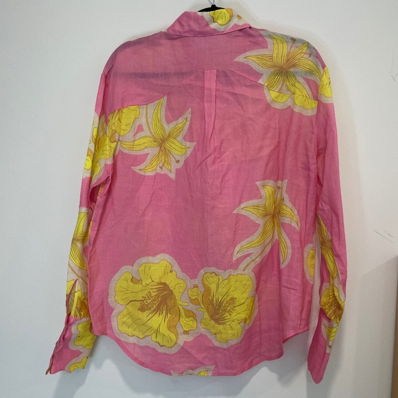 The Wolf Gang Floral Linen Button-Down Shirt - Picture 8 of 9